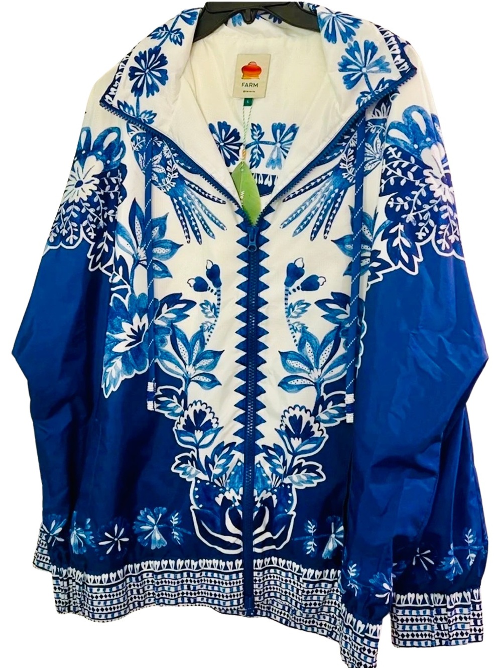 FARM Rio Blue and White Floral Jacket UNISEX
